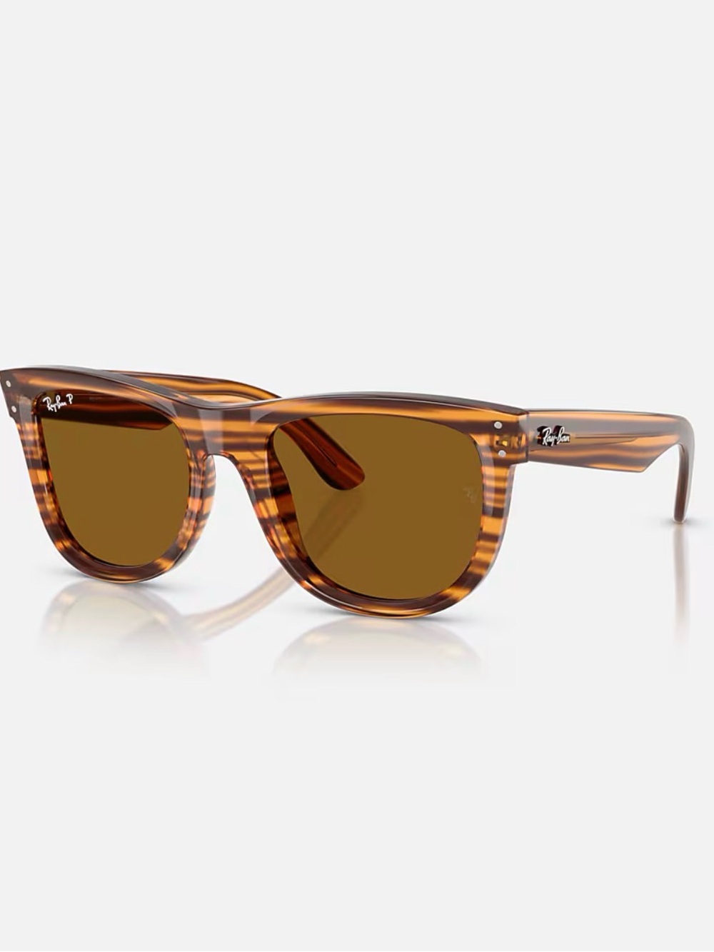 Ray-Ban Wayfarer Reverse Polarized Polished Striped Havana